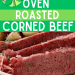 pinterest coverpage for oven roasted corned beef.