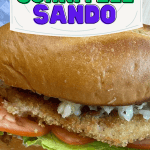 Pinterest cover for schnitzel sando.