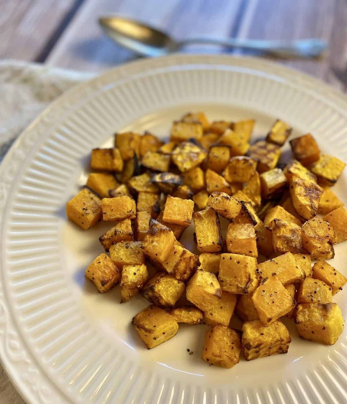 Air fried squash after cooking.