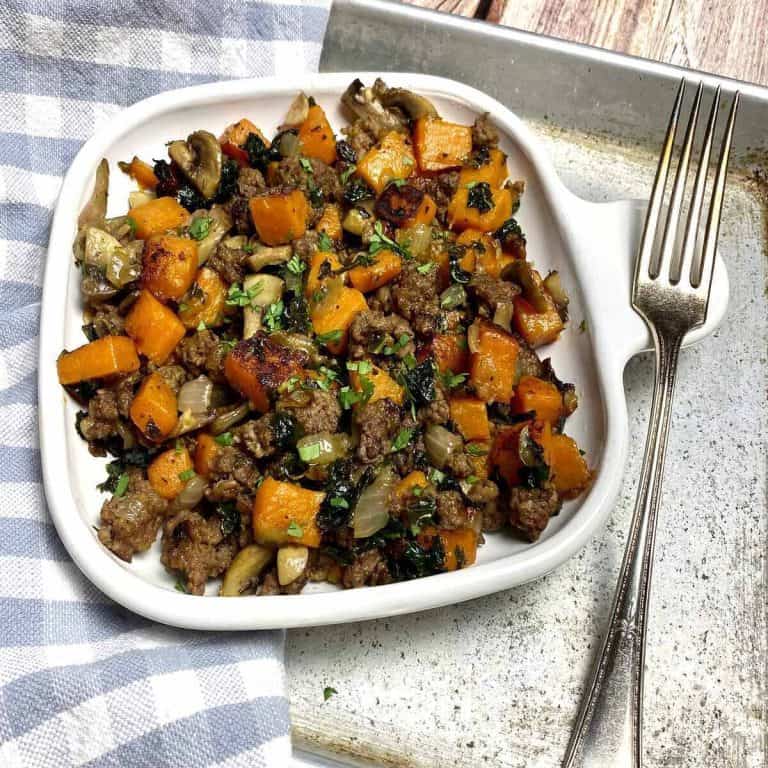 Featured photo for beef and sweet potato hash.