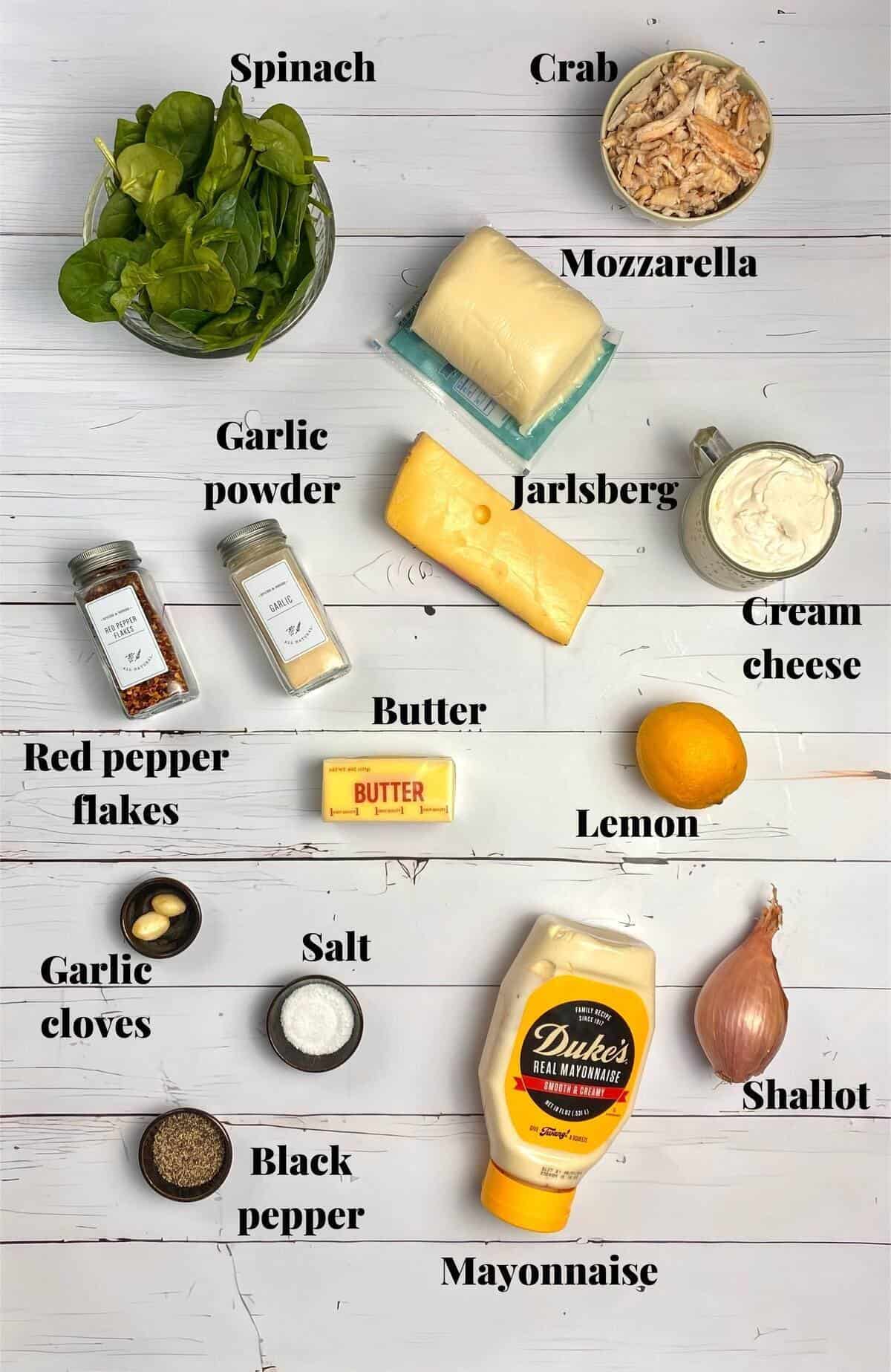 All the ingredients for making this recipe on a table.