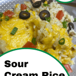 Pinterest coverpage for sour cream rice.